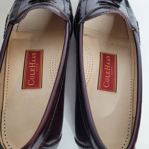 Cole Haan Men's Burgandy Pinch Tassel Loafers - Size 9.5 D - Picture 10 of 14